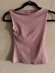 Pink Ribbed Tank Top