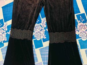 Black Velvet Flare Pants