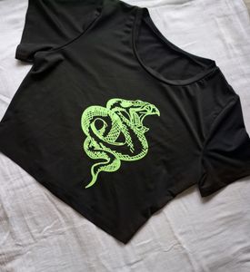 Printed Crop T Shirt