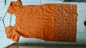 Orange Embroidered Kurti