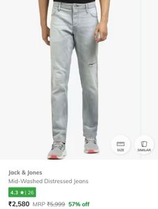 Jack N Jones Ripped Light Wash Denim Jeans