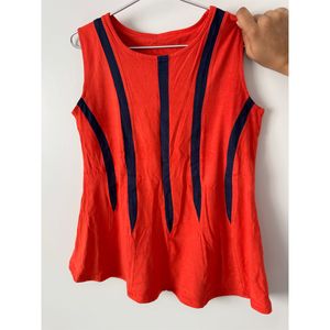 Sleeveless Orange Top