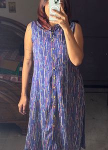 Stylish Blue Printed Tunic Kurta Top