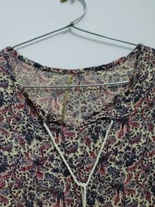 Floral Print Cape Style Top