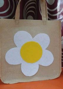Peach Tote Bag - Peace Sign