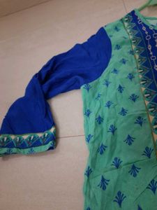 Blue &amp; Teal Printed Kurti