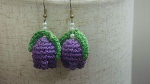 Handmade Crochet Tulip Earrings