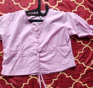 Lilac V-Neck Blouse