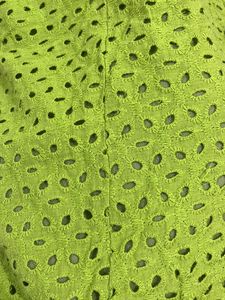 Schiffli Neon Green Beautiful A Line Dress