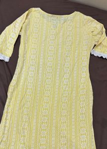 Yellow Printed Kurta32-34