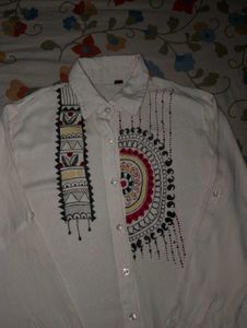 Hand-Painted White Shirt