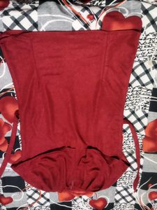 Red Ruffled Sleeve Top