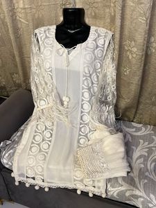White Embroidered Kurta Set