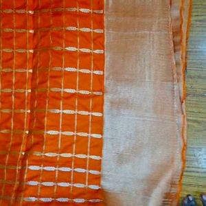 Elegant Orange Saree