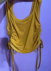 Trendy Mustard Crop Tank Top🍂