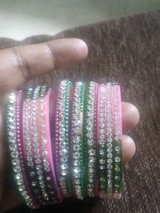 Diamond Fibre Bangles Set.