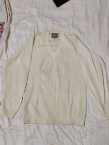 Classic Cream V-Neck Sweater