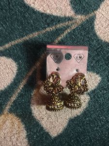 Gold Jhumka Earrings
