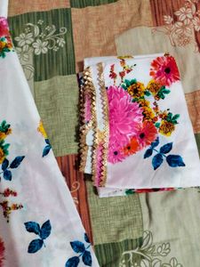 Floral Print Georgette Gown with Dupatta