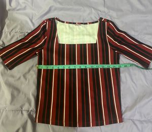 Ginger Top Striped Square Neck
