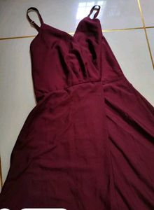 Burgundy V-Neck Maxi Dress