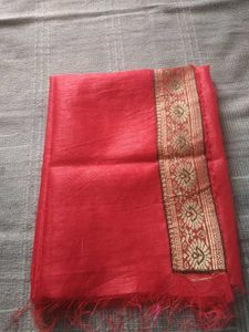 Unused Women Orange Sarree