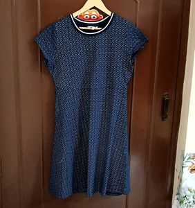 Navy Blue Shirt Type Dress
