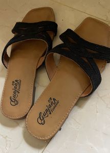 Chic Black Woven Sandals