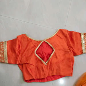 heavy work on orange saree *** price drop*