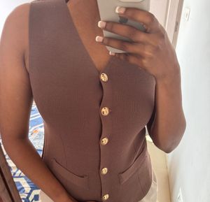 Brown Knit Waistcoat