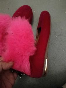 Red Furry Ballerinas
