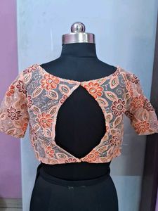 Elegant Peach Floral Blouse