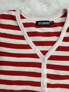 Striped Button-Down Top