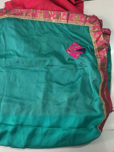 Elegant Teal Saree with Border