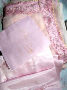 Elegant Pink saree With Silk Fabric And One Aster