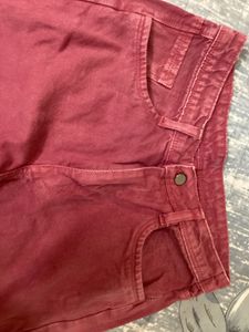 Red Straight Leg Jeans