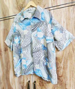 Grey Printed Shirt Size-44