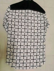 White Checked Black Shirt