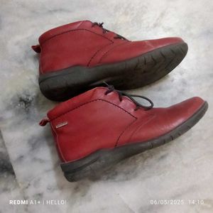 Josef Seibel Red Leather Ankle Boots