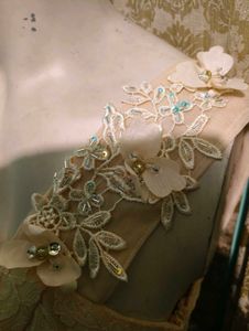 Elegant Cream Lace Party Dress