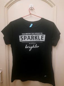 Black Casual Cotton Printed T-Shirt