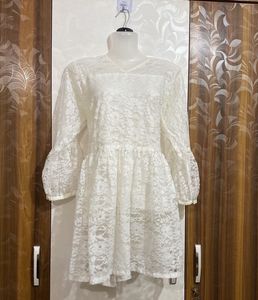 White Lace Mini Dress