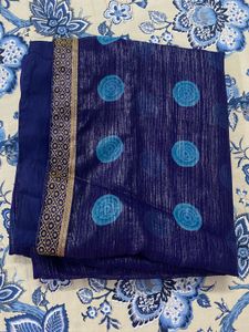 Stylish Dark Blue Saree 💙