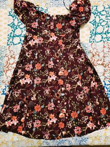 Code By lifestyle - Maroon Floral Dress