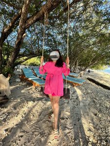 Pink Mini Beach Wear Women Dress - Pure Cotton