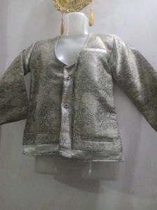 Patterned Blazer with Trim