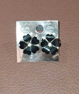 Black Stack Necklace with Earrings