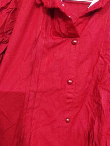 maroon Button-Down Shirt