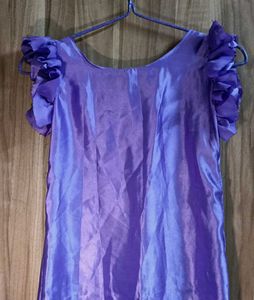 Satin Girls Stylish Dress,Night Dress,handmade
