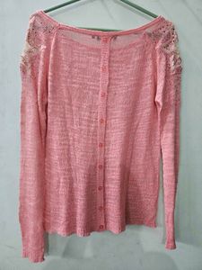 Coral Knit Top